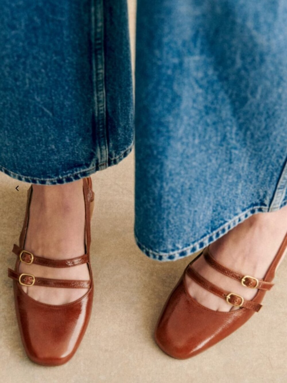Sezane Paula Babies: Patent Camel - Size 5